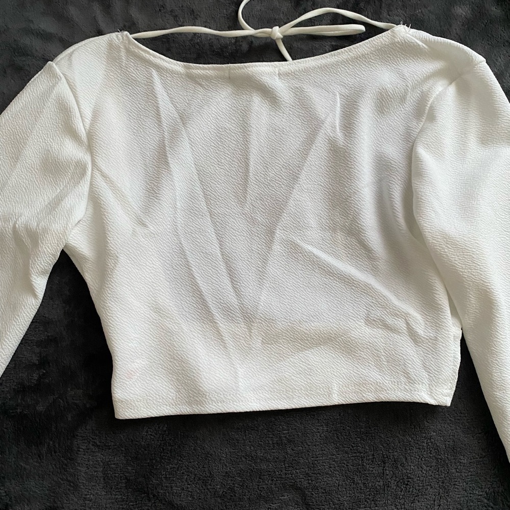 White open back crop top